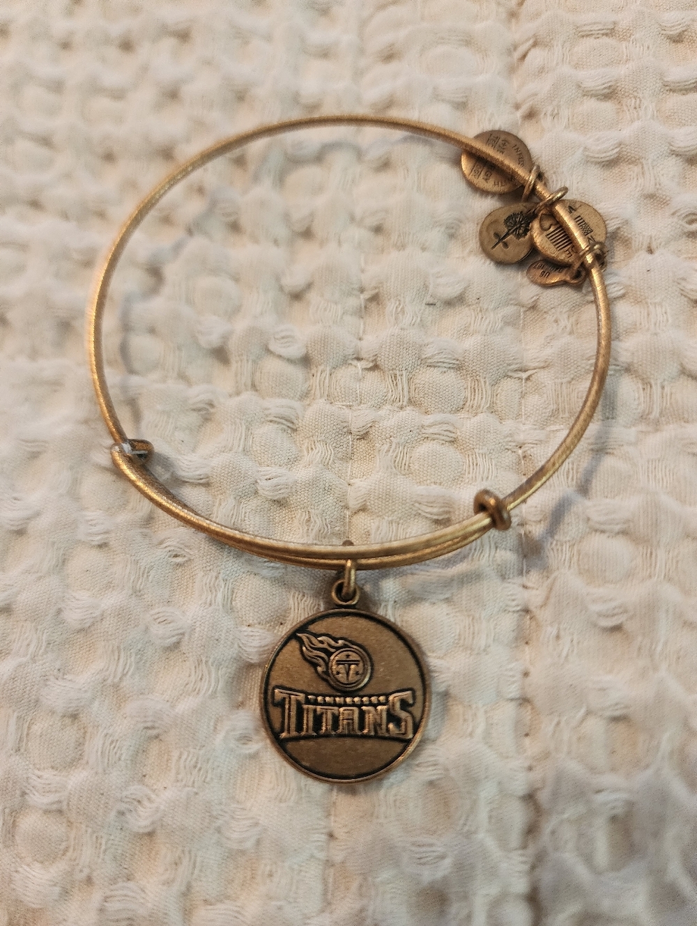 Alex & Ani Tennessee Titans Burnished Gold Charm Bangle Bracelet NFL Teamwear